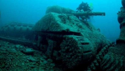 Подъем танка из под воды